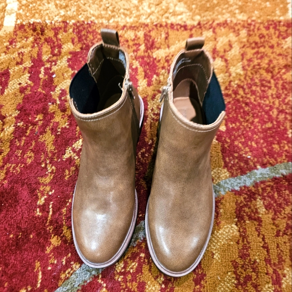 Maurices Tan Heeled Ankle Boots